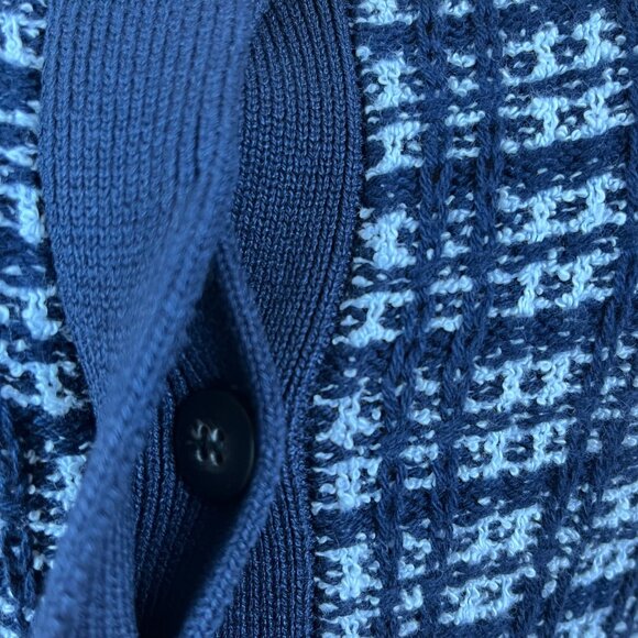 Free Assembly Navy/White Plaid Knit Dress Womens Short Sleeves Sz S - Picture 5 of 8